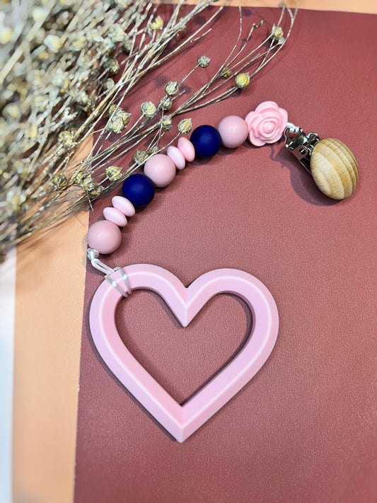 Pink and Dark Blue Heart Clip